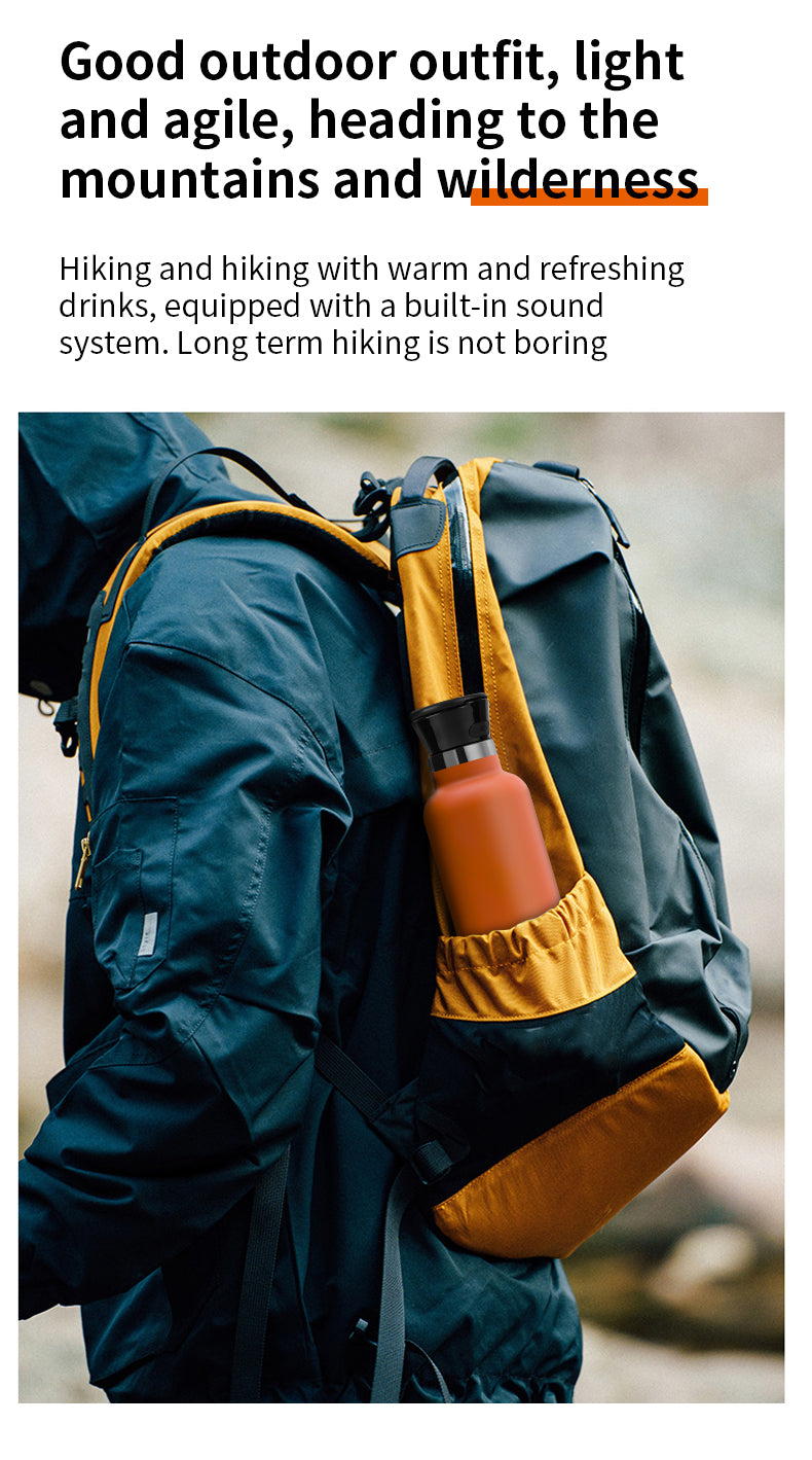 Coach MagBottle Speaker with Magnetic Mount Ring Stainless-Steel Silver-20oz